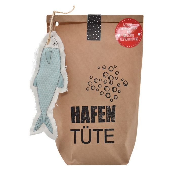 Wunderle Geschenktüte - Hafentüte für Fischköpfe mit Fischanhänger