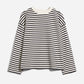 Sweatshirt - Frankaa Stripe | Oversized Fit | Undyed-Black