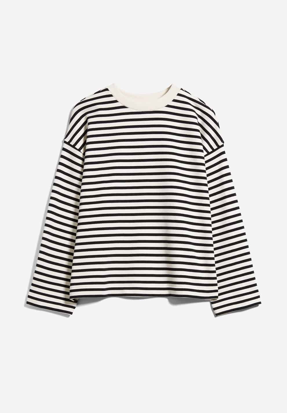 Sweatshirt - Frankaa Stripe | Oversized Fit | Undyed-Black